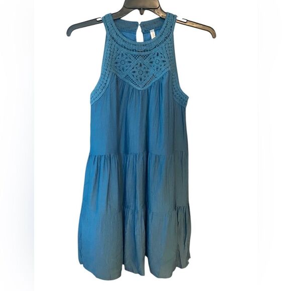 Kirundo Sz M NWT Summer Casual Sleeveless Crochet Halter A-Line Vacation Dress - Picture 1 of 12